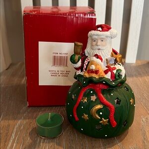 Ceramic Santa Candle Holder VINTAGE